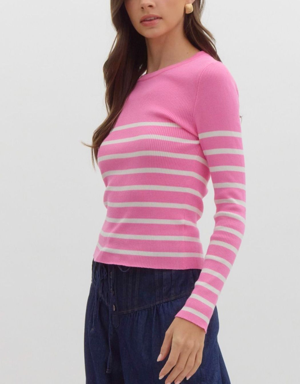 Pink Stripe Sweater