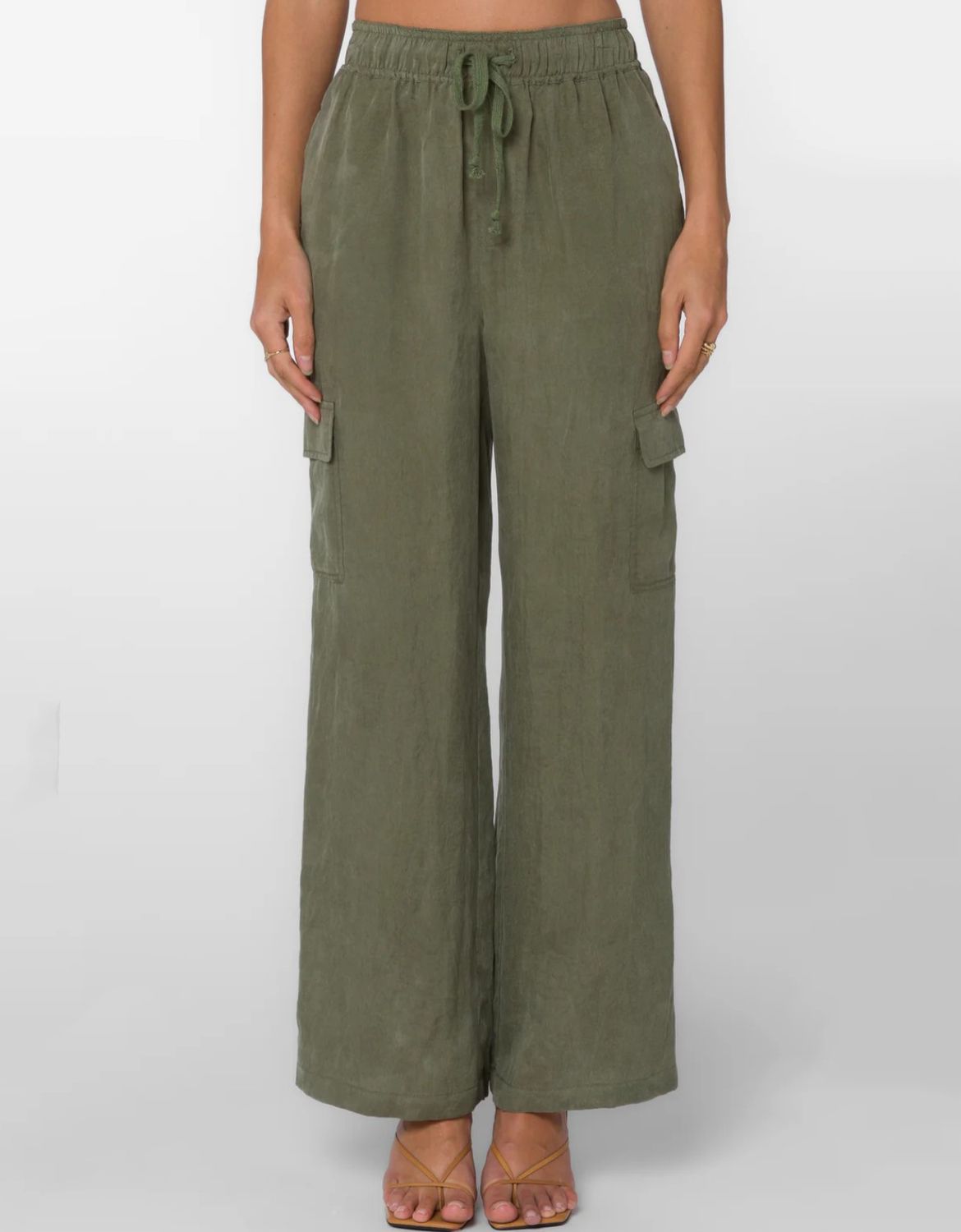 Olive Lynee Pull On Cargo Pants