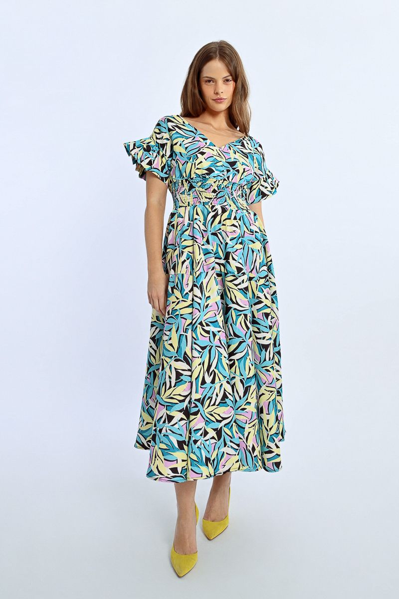Black Coba Print Midi
