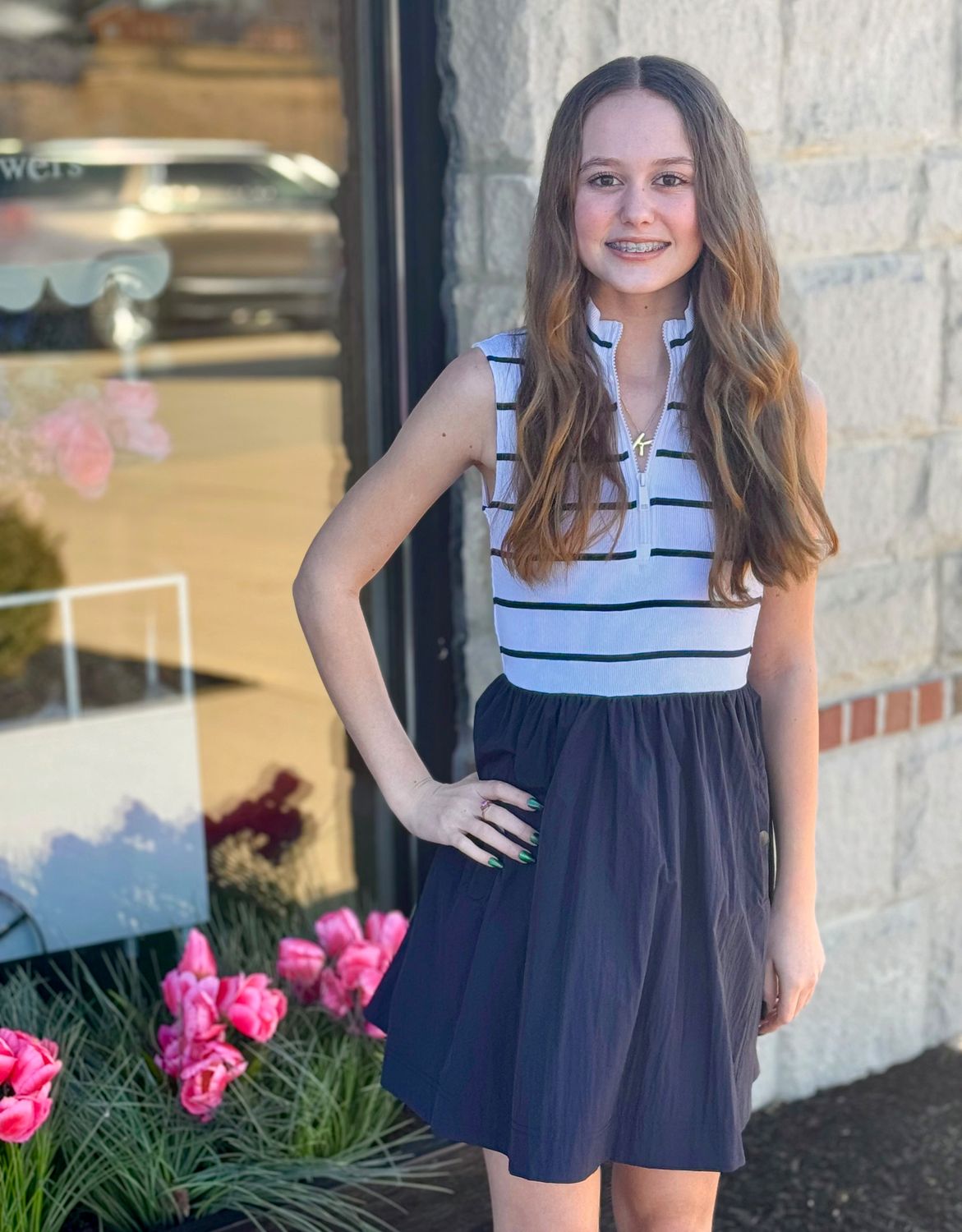 Navy Stripe Lyons Dress