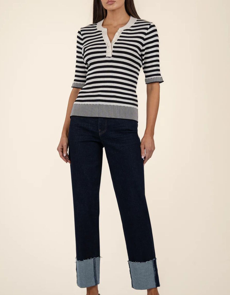Black Stripe Alora Knit Top
