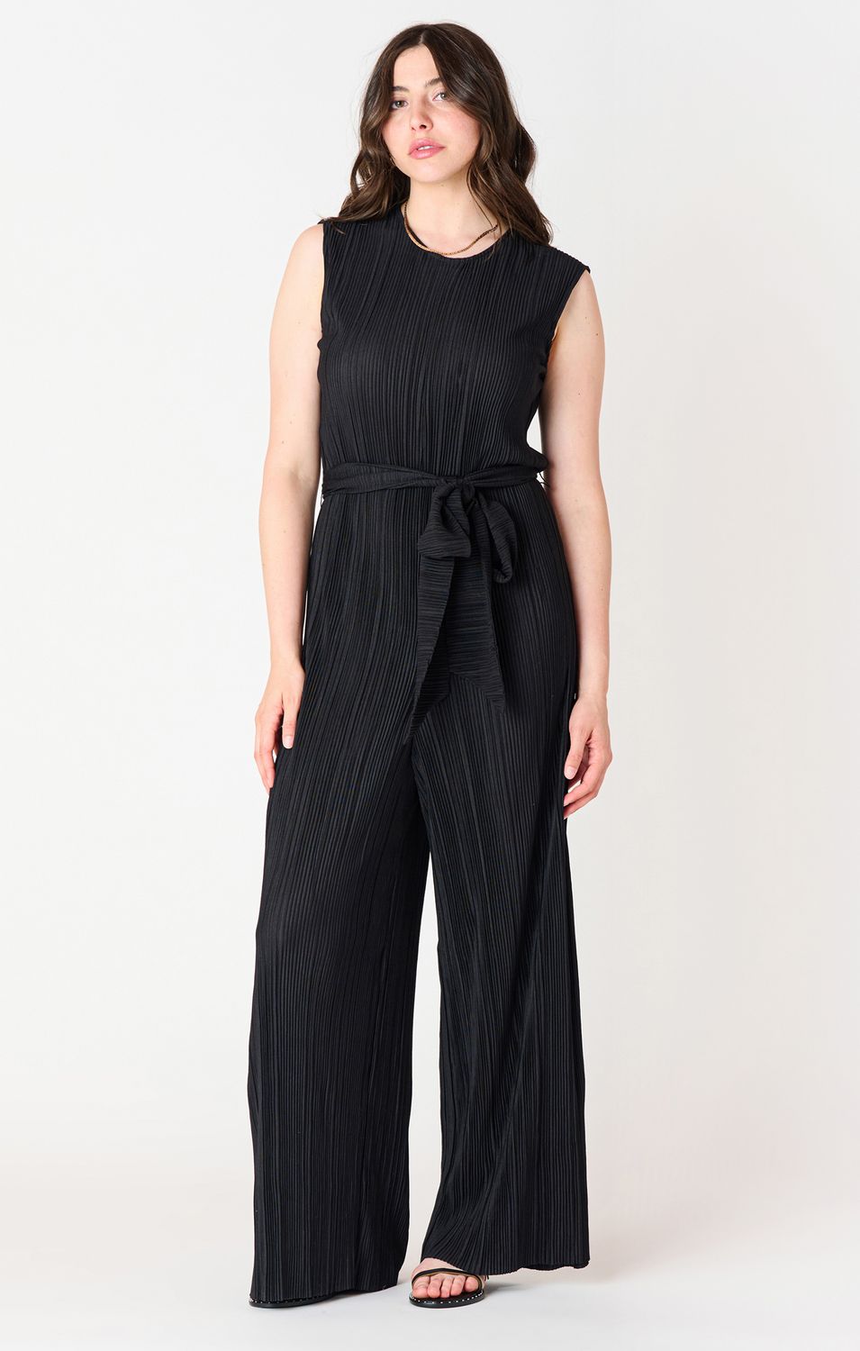 Black Plisse Jumpsuit