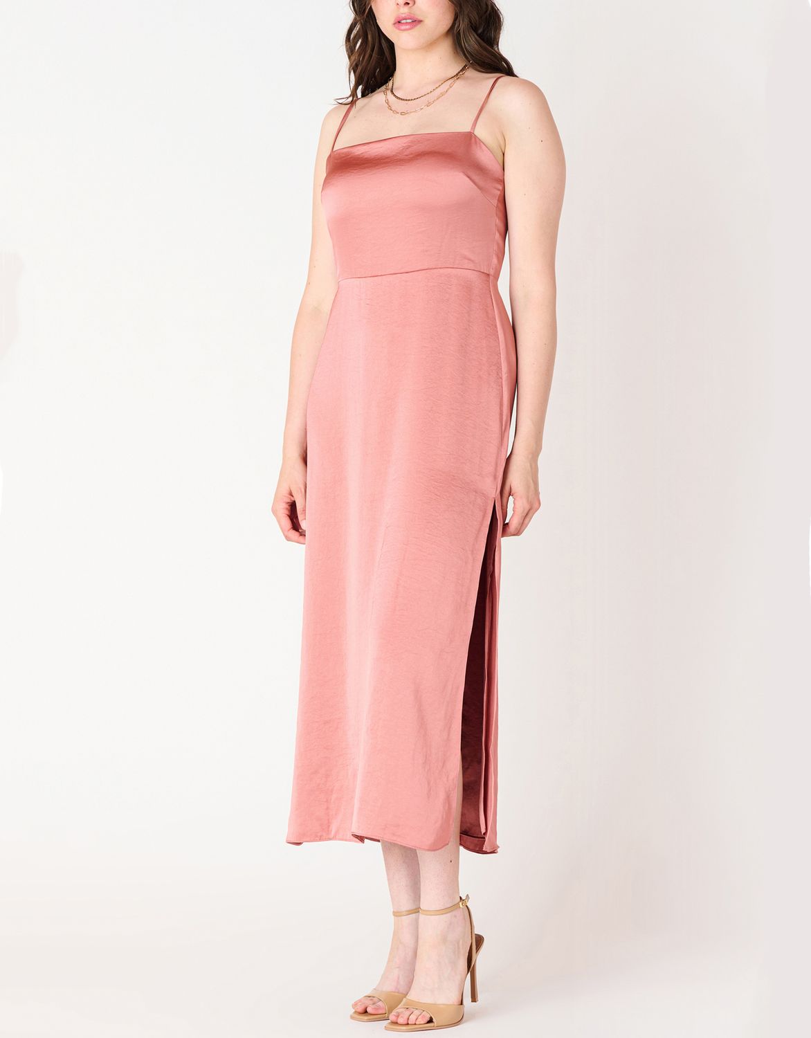 Antique Rose Square Neck Midi