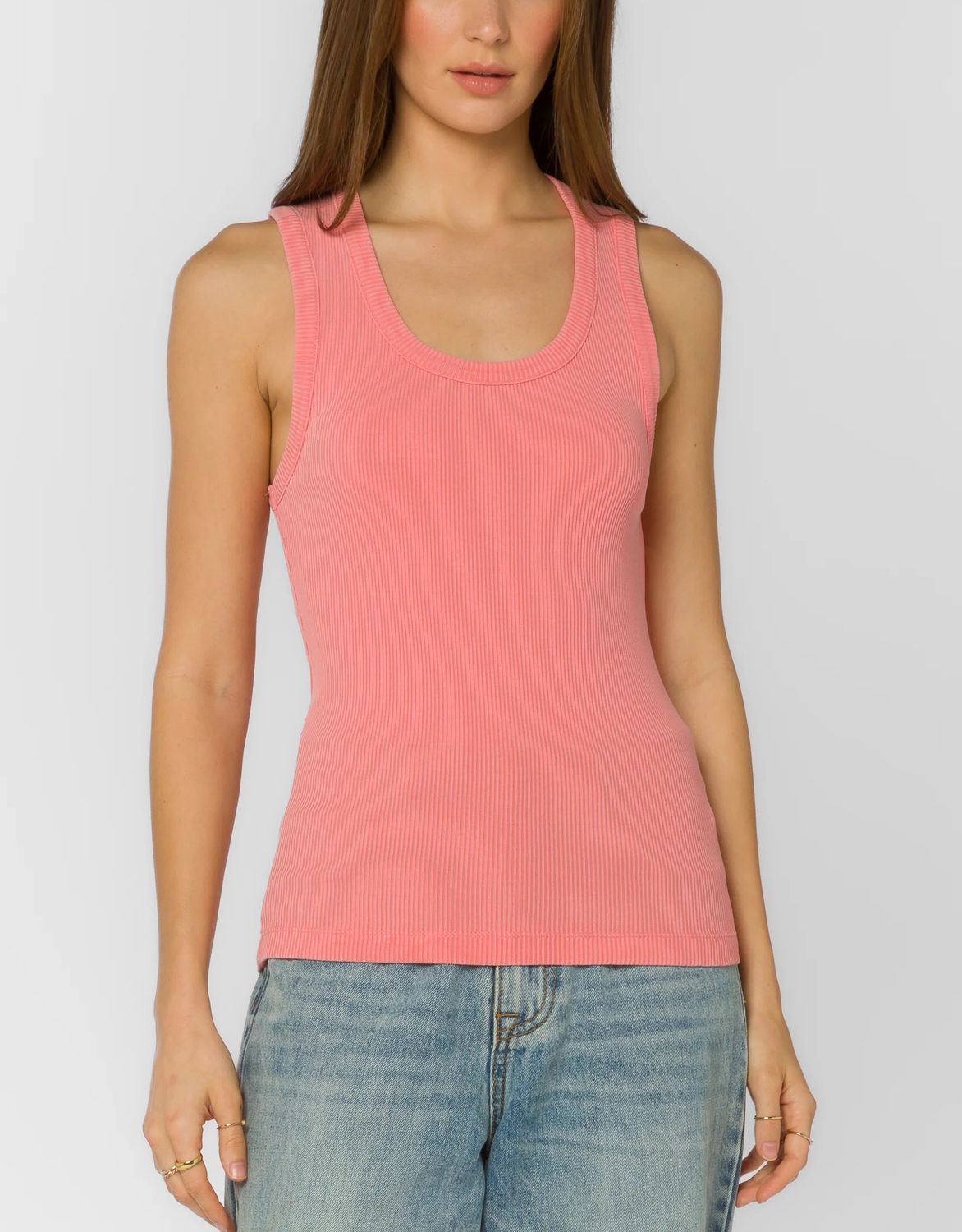 Strawberry Ribbed Larisa Tank