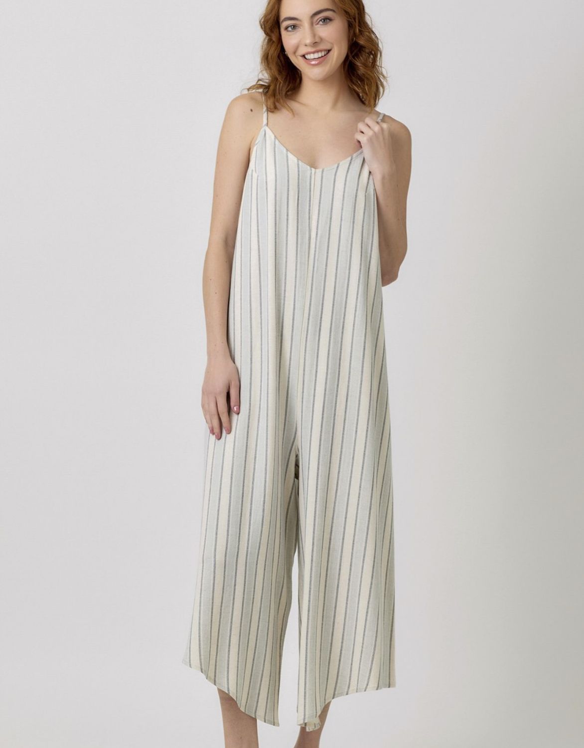 Pale Blue Stripe Jumpsuit