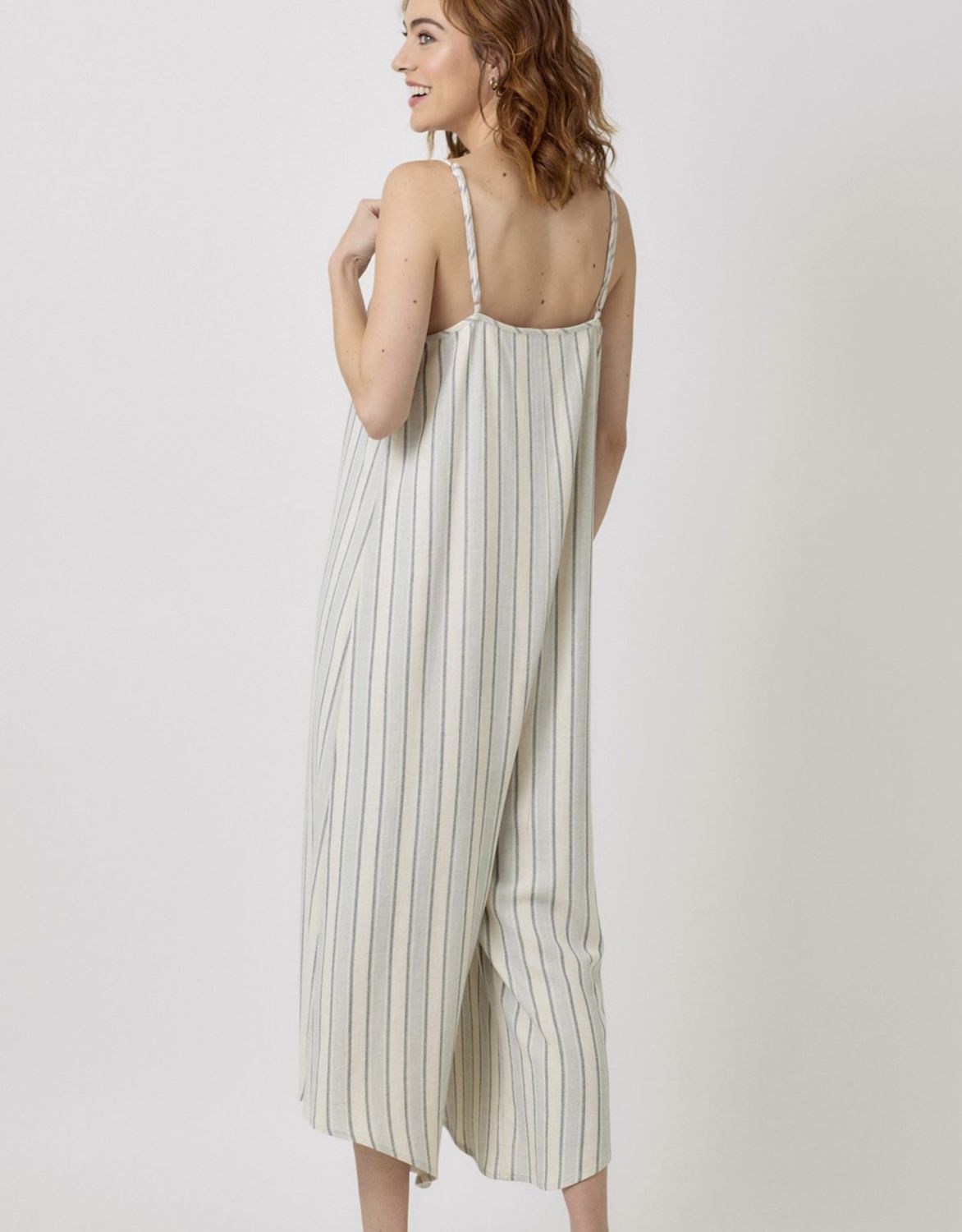 Pale Blue Stripe Jumpsuit