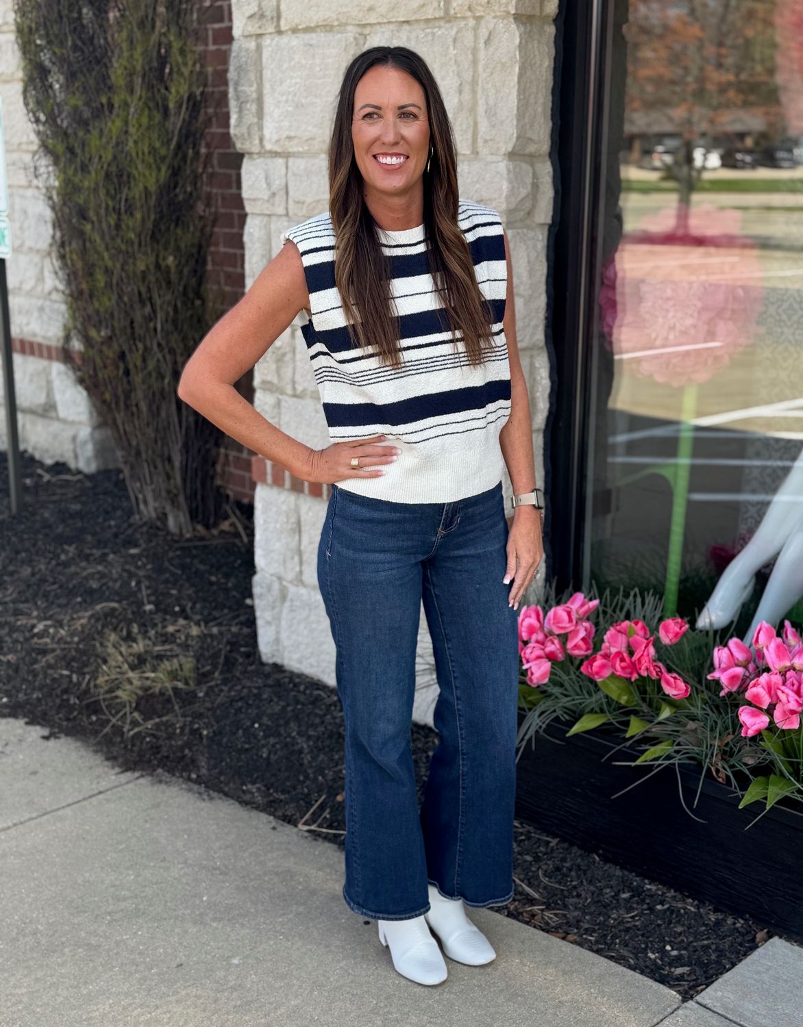 Navy Stripe Knit Tank
