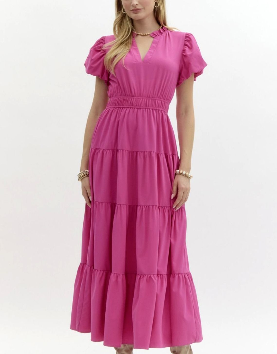 Magenta Tiered Maxi