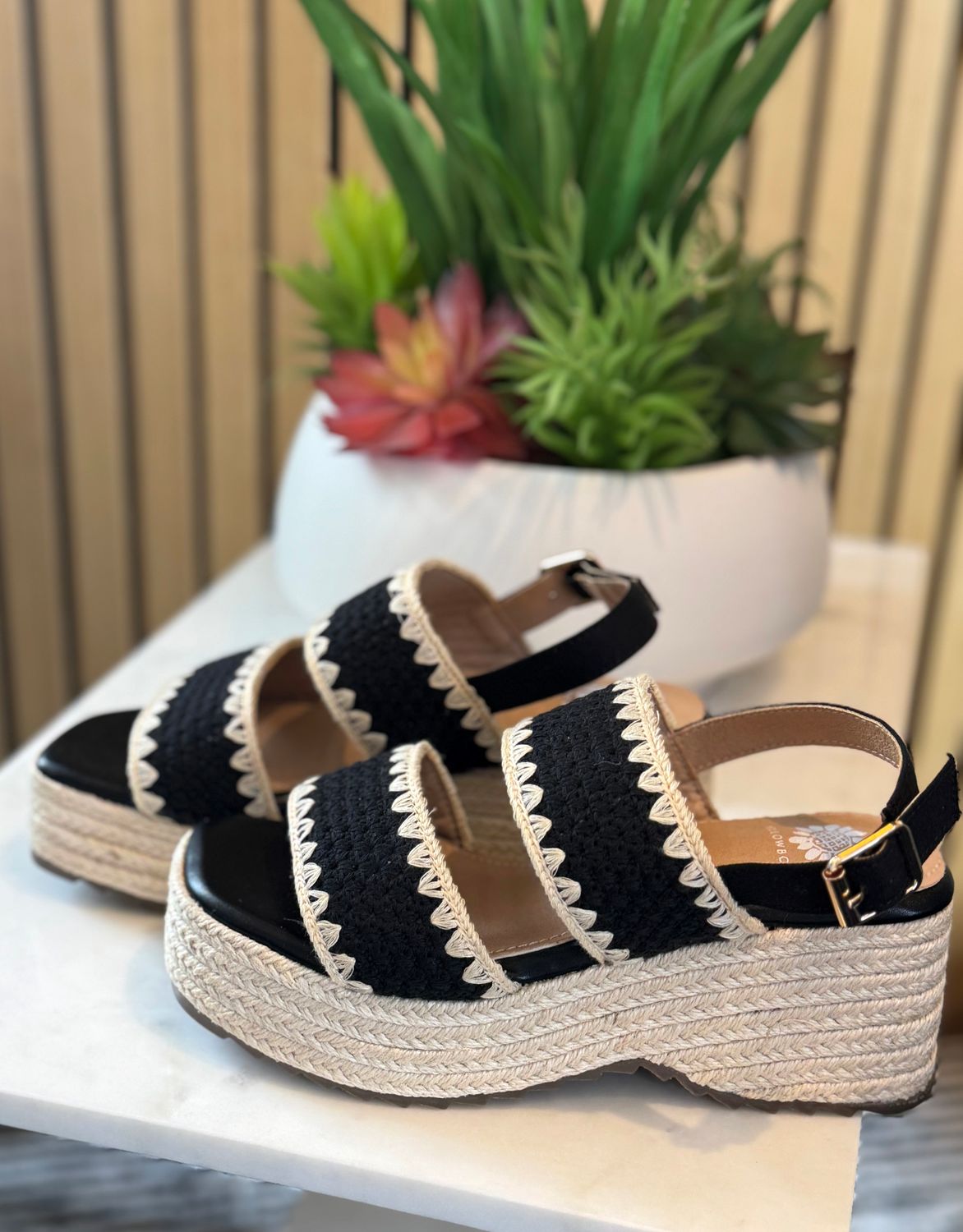 Black Hellen Wedge Sandal