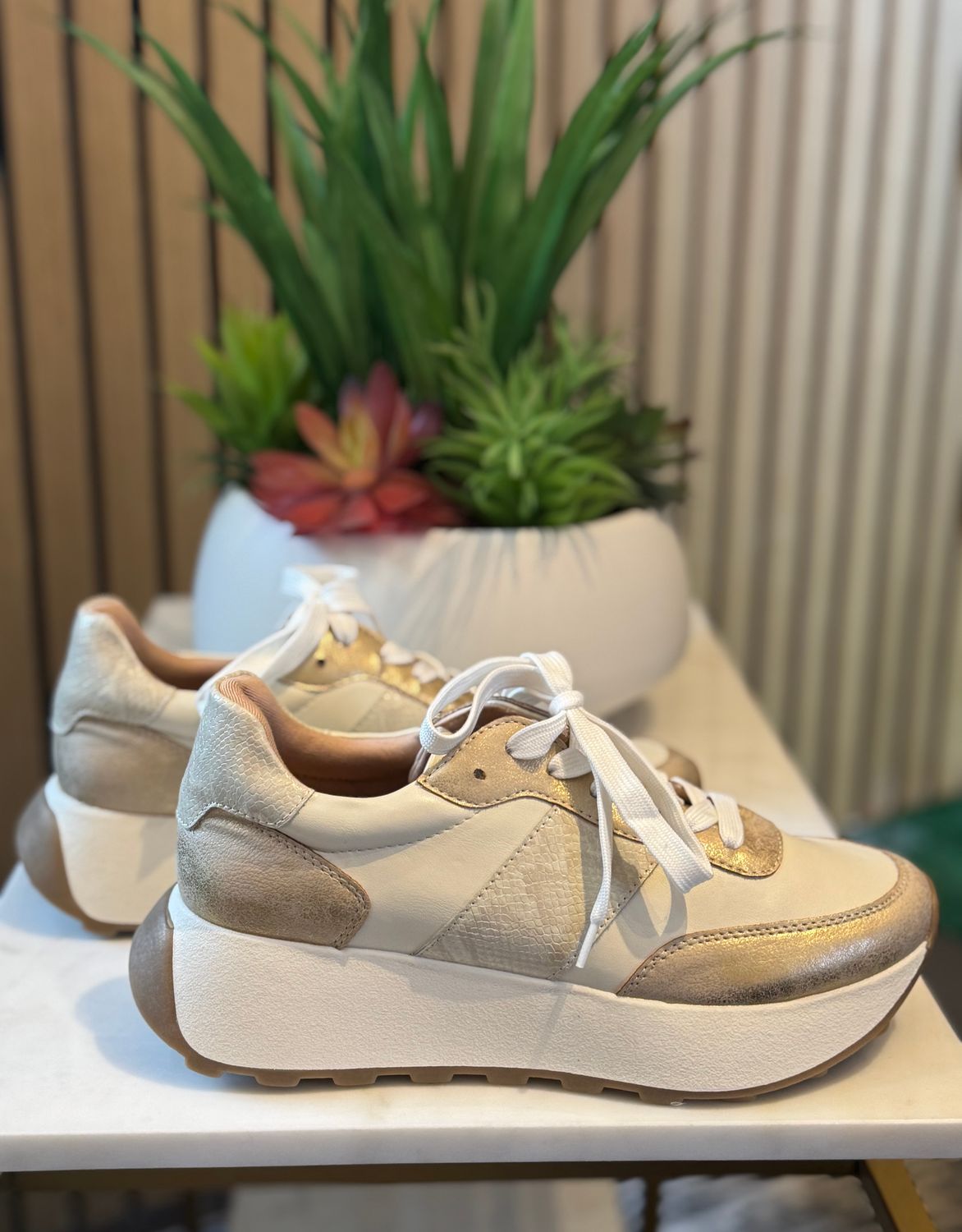 Harrah Gold Flatform Sneakers