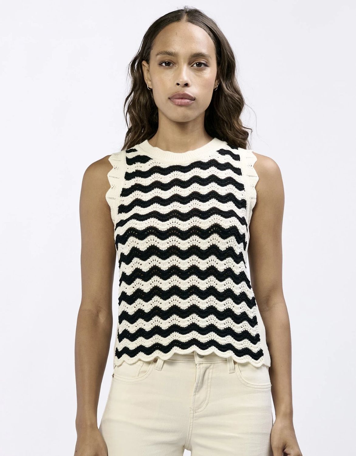 Black Chevron Sweater Top