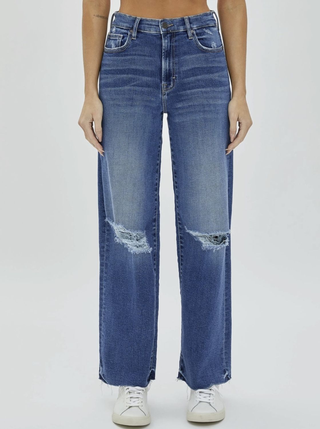 Dark Blue High Waist Dad Jean