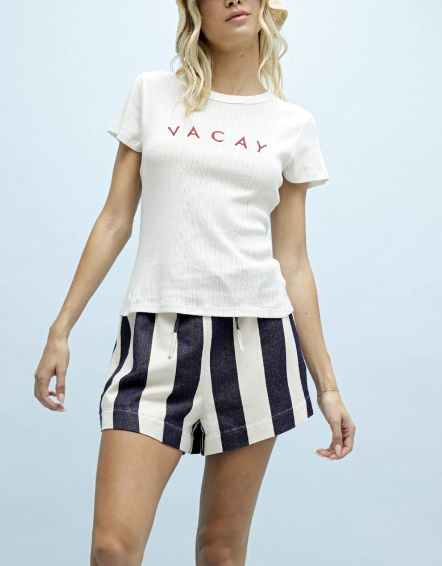 Off White Vacay Ribbed Tee