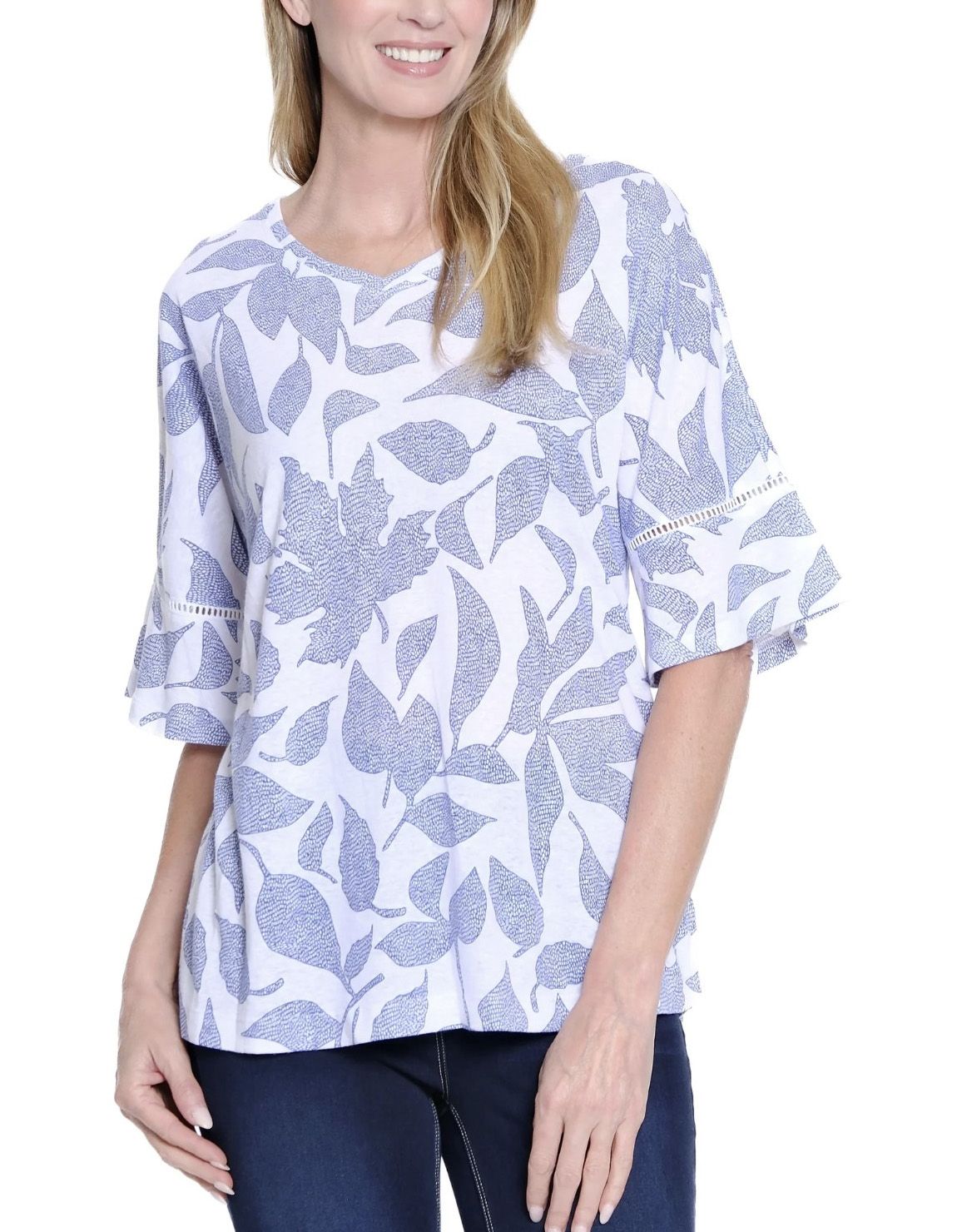 Navy Floral Knit Tunic