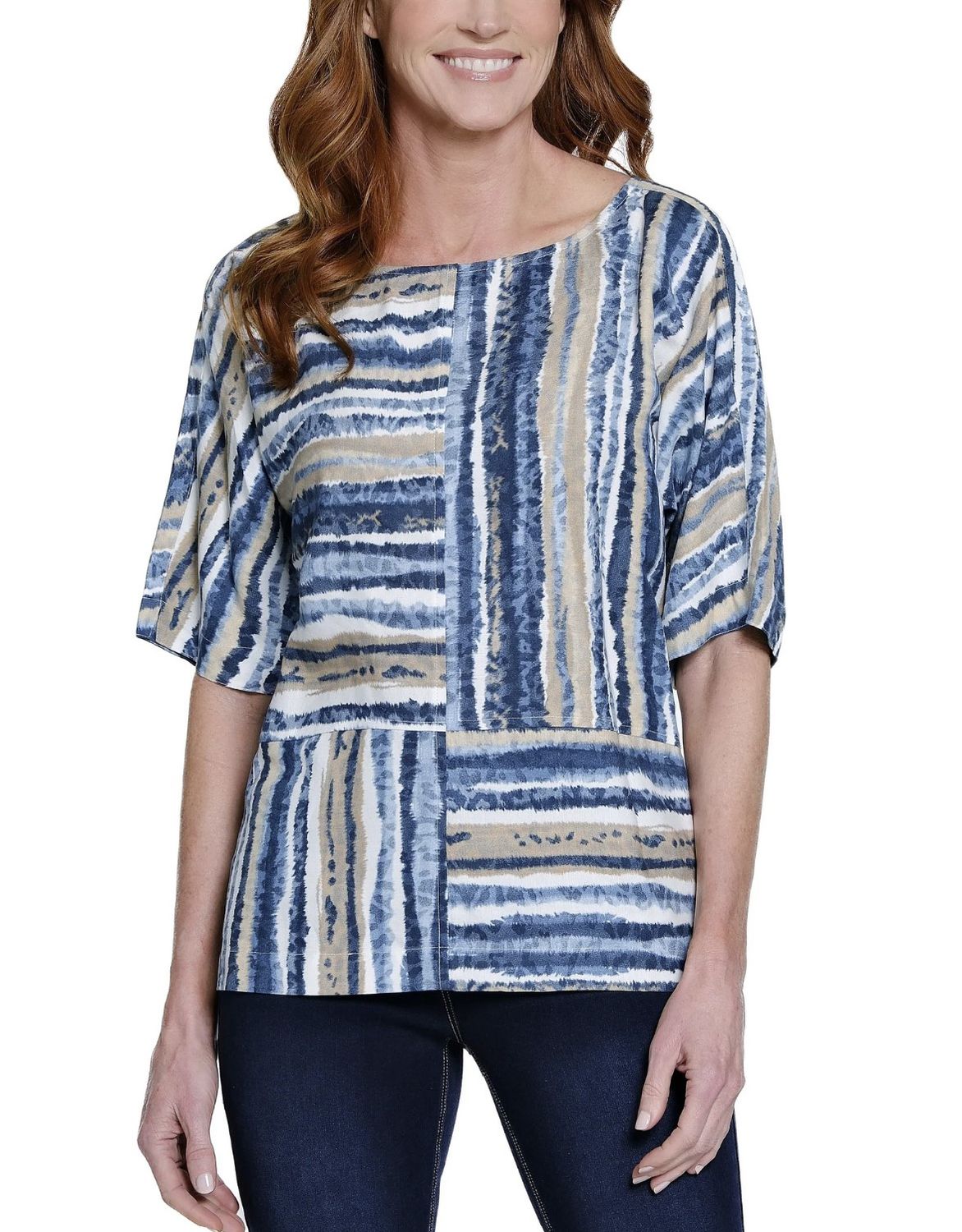 Neutral Print Popover Tunic