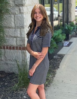 Navy Daphne Collared Dress