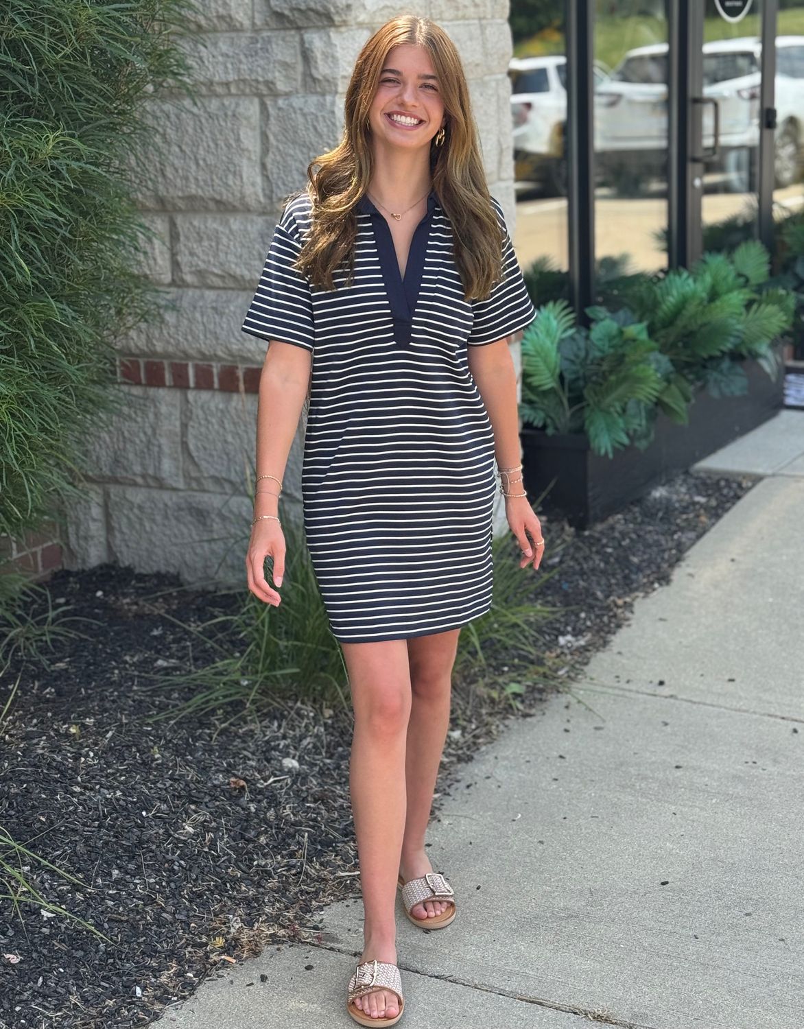 Navy Daphne Collared Dress