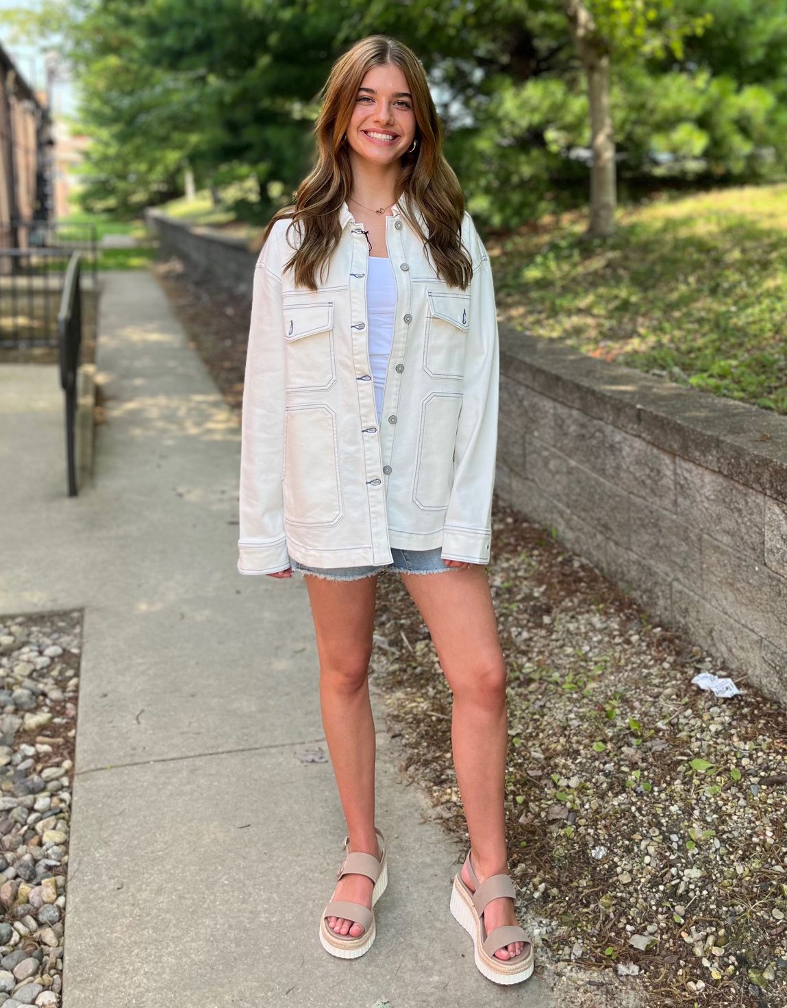 Pearl White Oversized Jacket