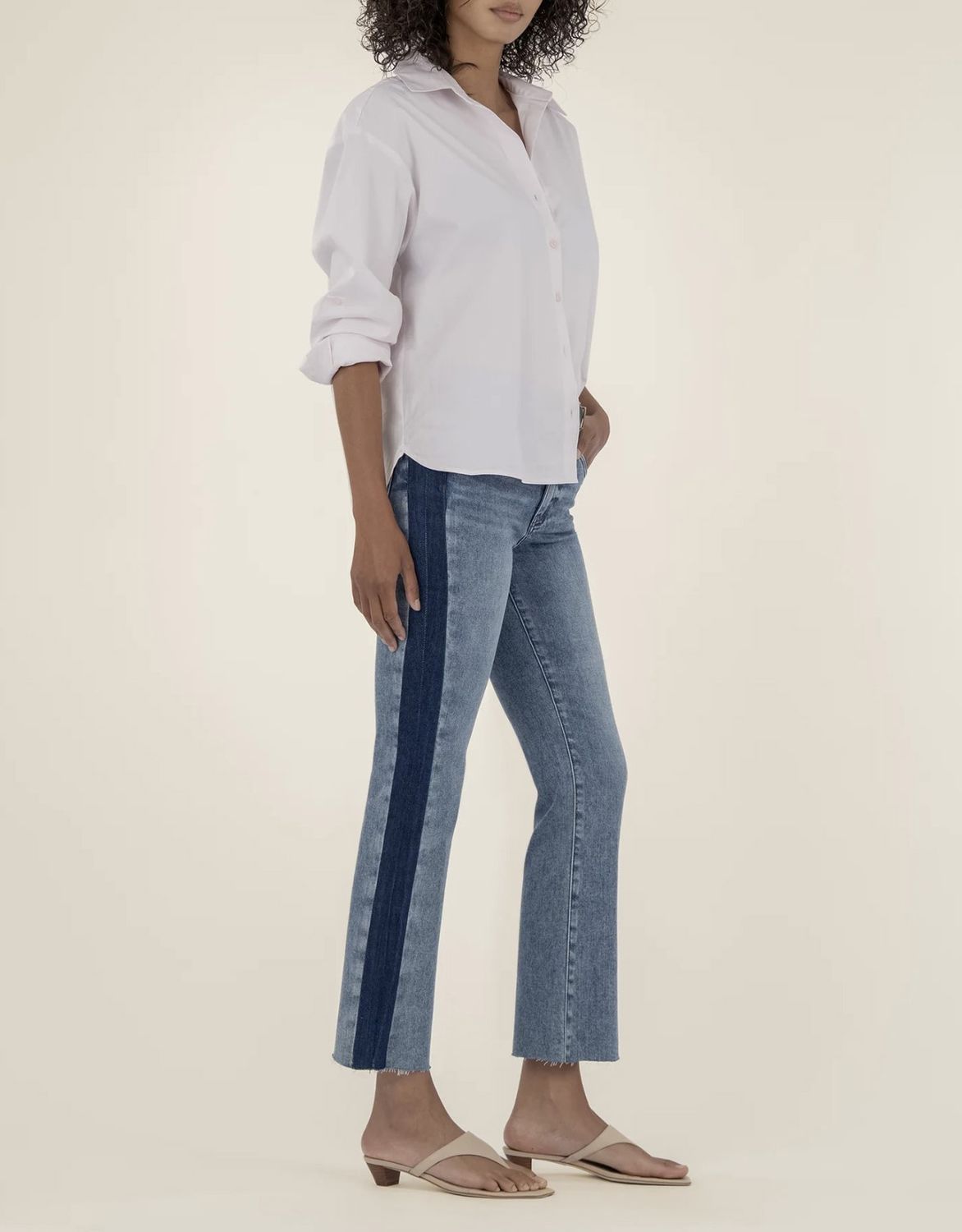 Inerrant Contrast Wash Kelsey High Rise Ankle Flare