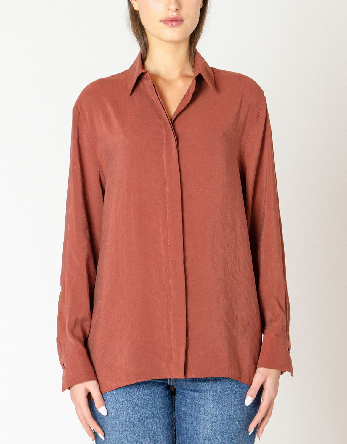 Terracotta Button back Blouse