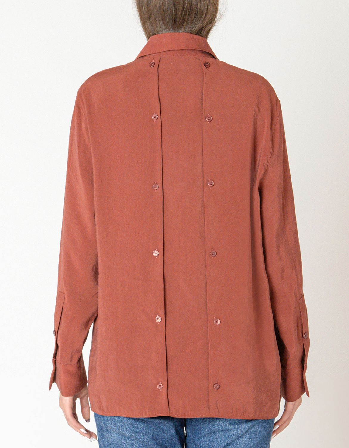 Terracotta Button back Blouse