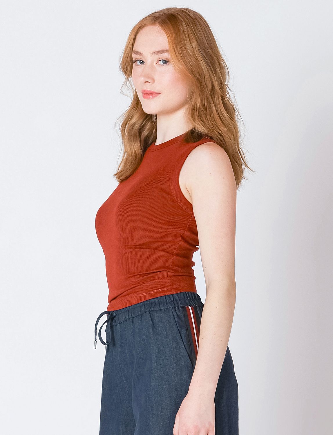 Burnt Orange Ribbed Tank
