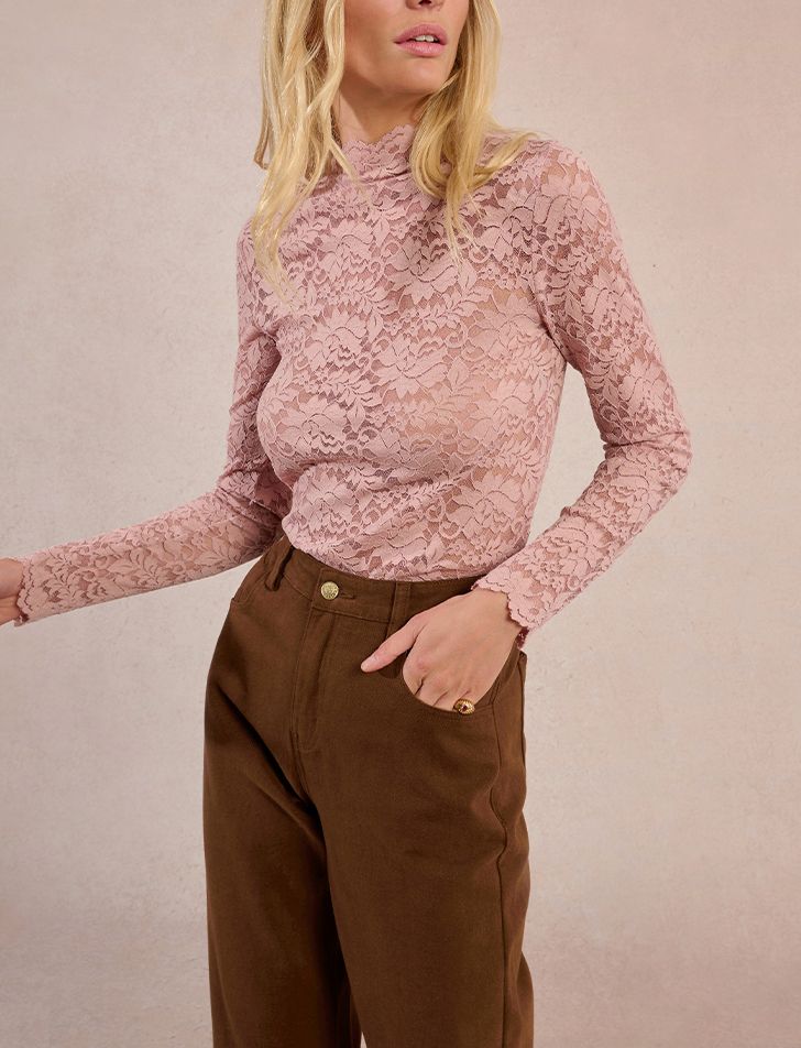 Pink Lace Layering Top
