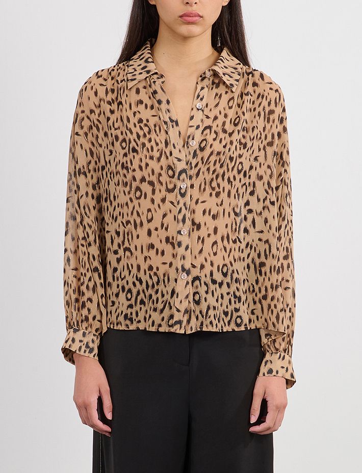 Beige Paris Animal Print Blouse