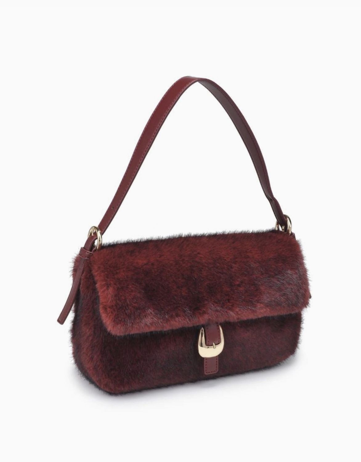 Burgundy Faux Fur Gloria