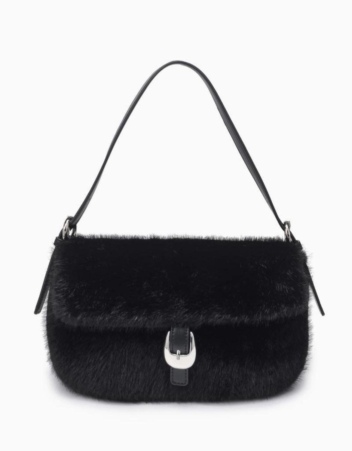 Black Faux Fur Gloria