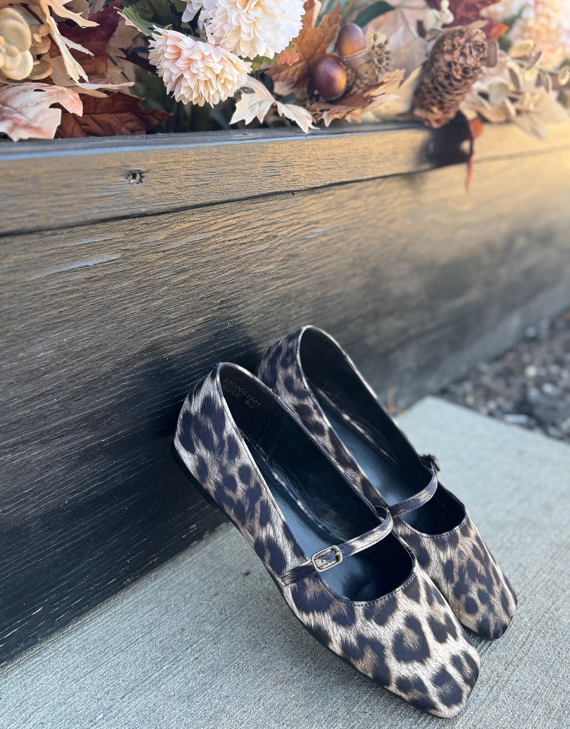 Leopard Satin Adele Flat