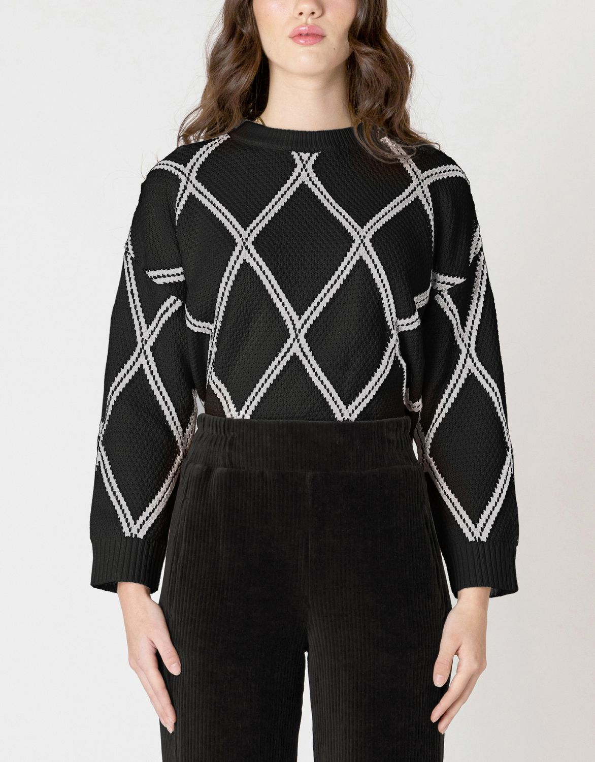 Black Diamond Check Sweater