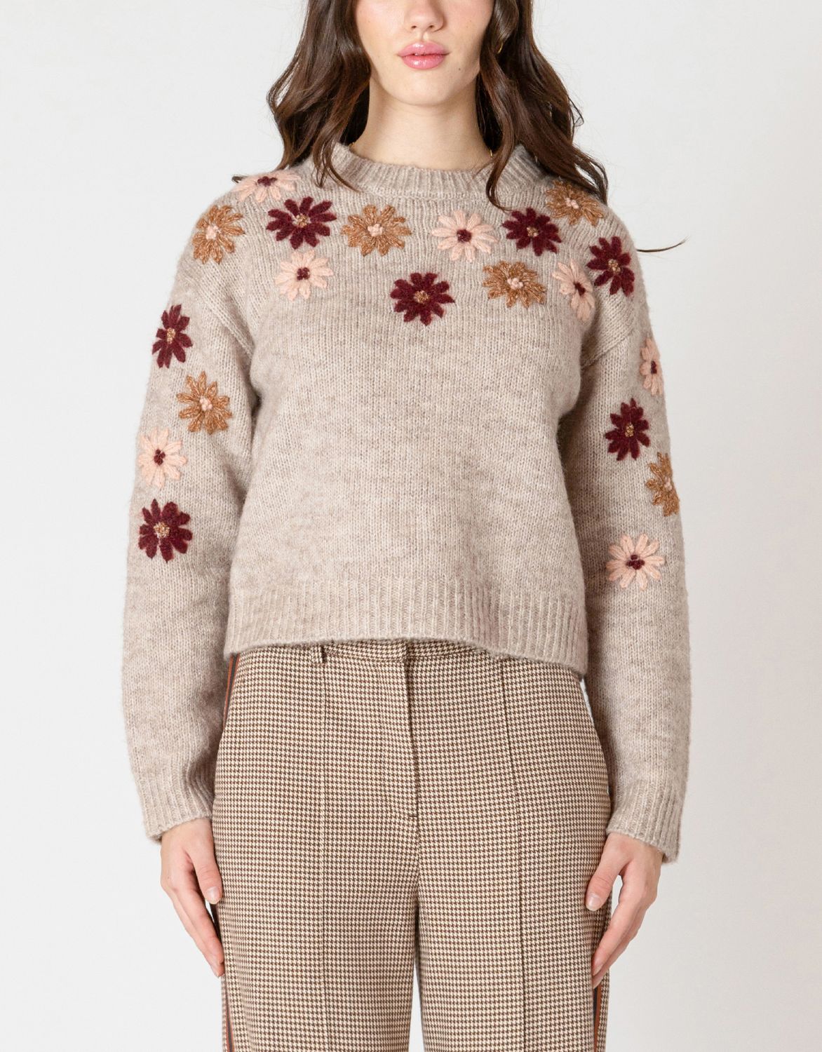 Floral Meadow Applique Sweater
