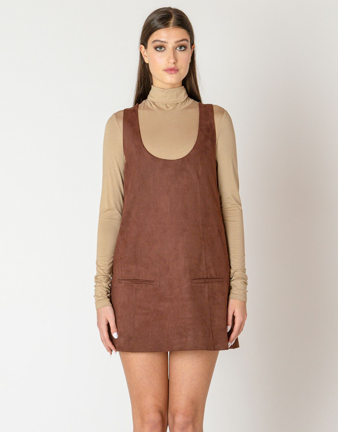 Chocolate Faux Suede Dress
