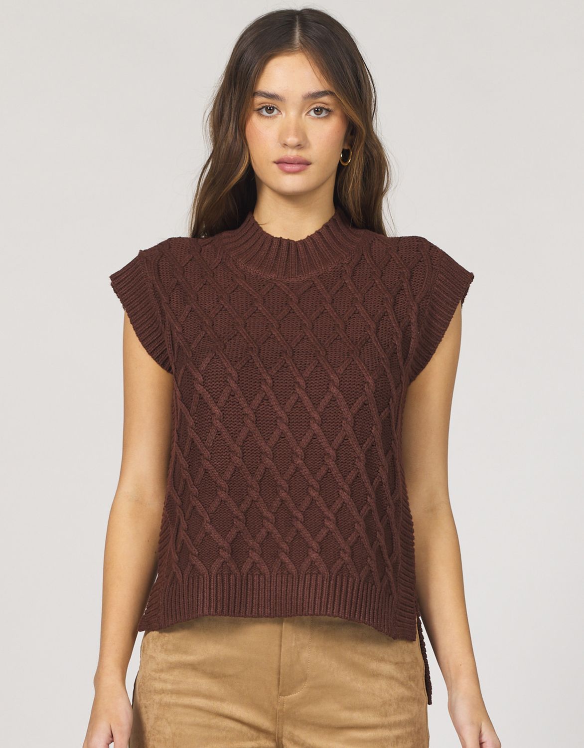 Dark Cappucino Briana Sweater Vest
