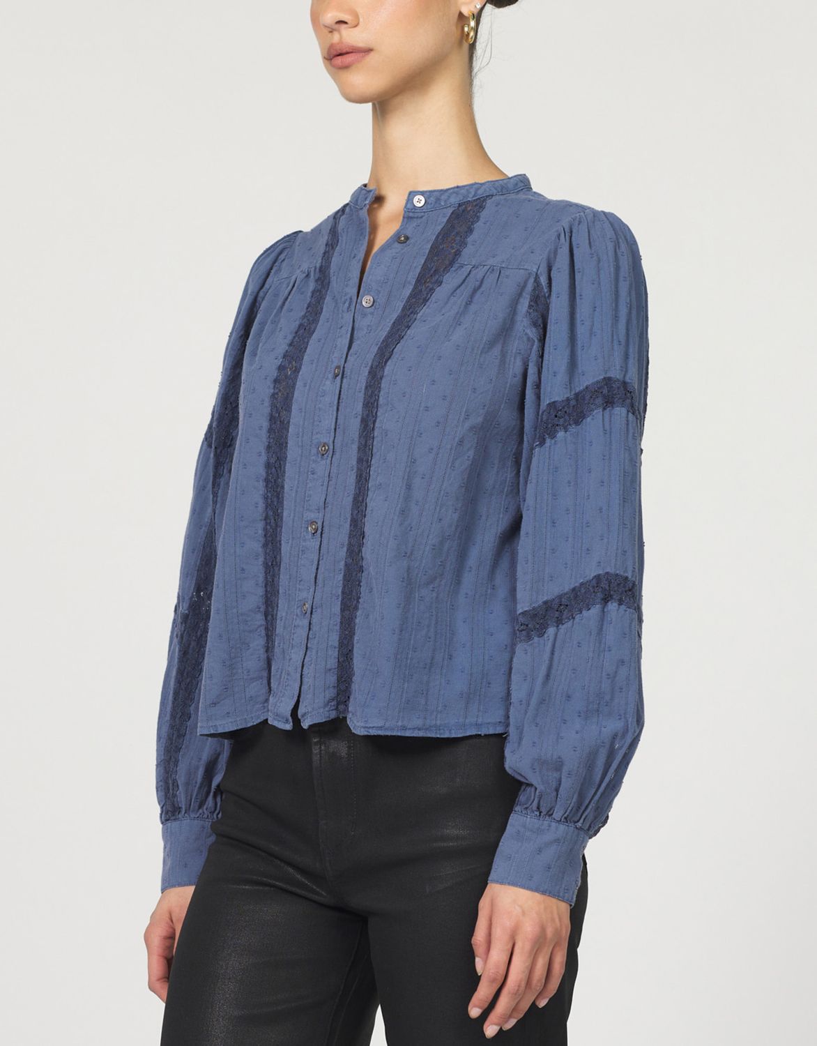 Vintage Indigo Alberta Swiss Dot Blouse