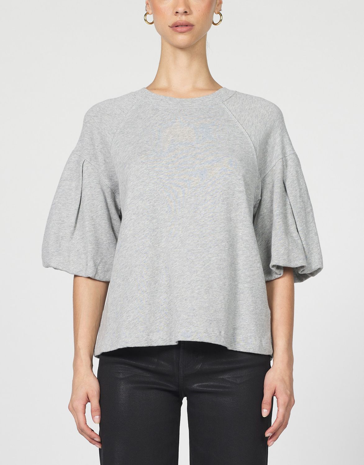 Heather Grey Matteo Puff Sleeve Top