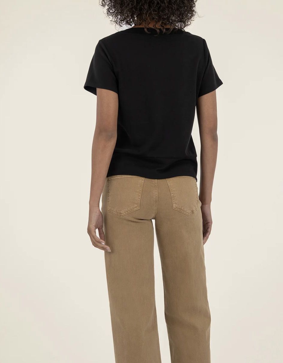 Black Avi Twist Hem Tee