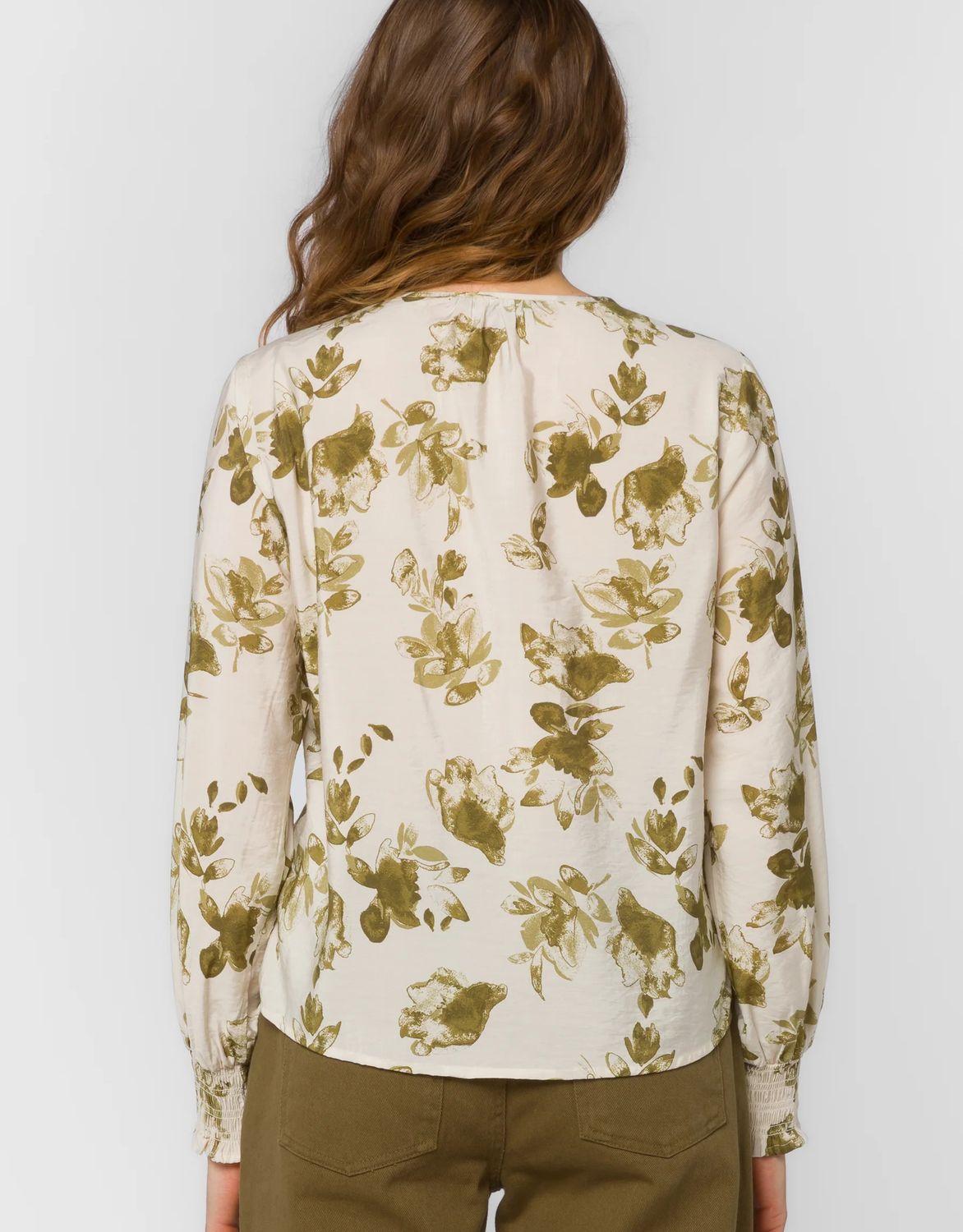 Olive Floral Penny Blouse