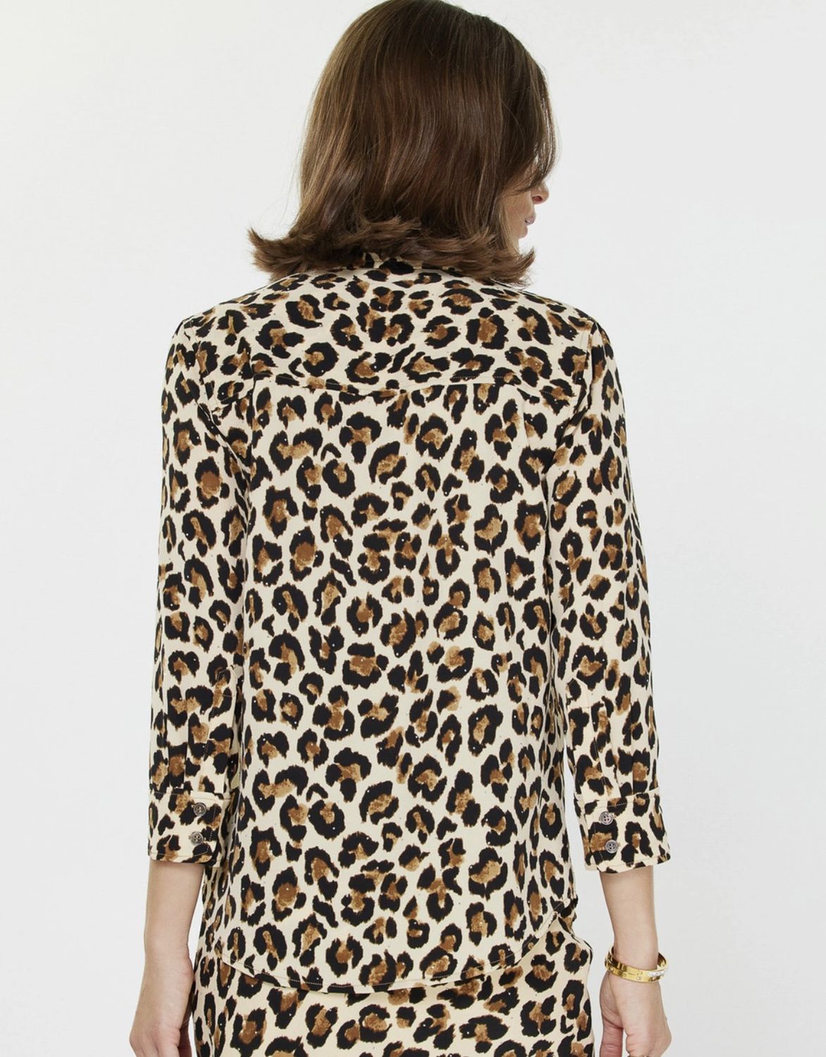 Brown Leopard Button Down Shirt