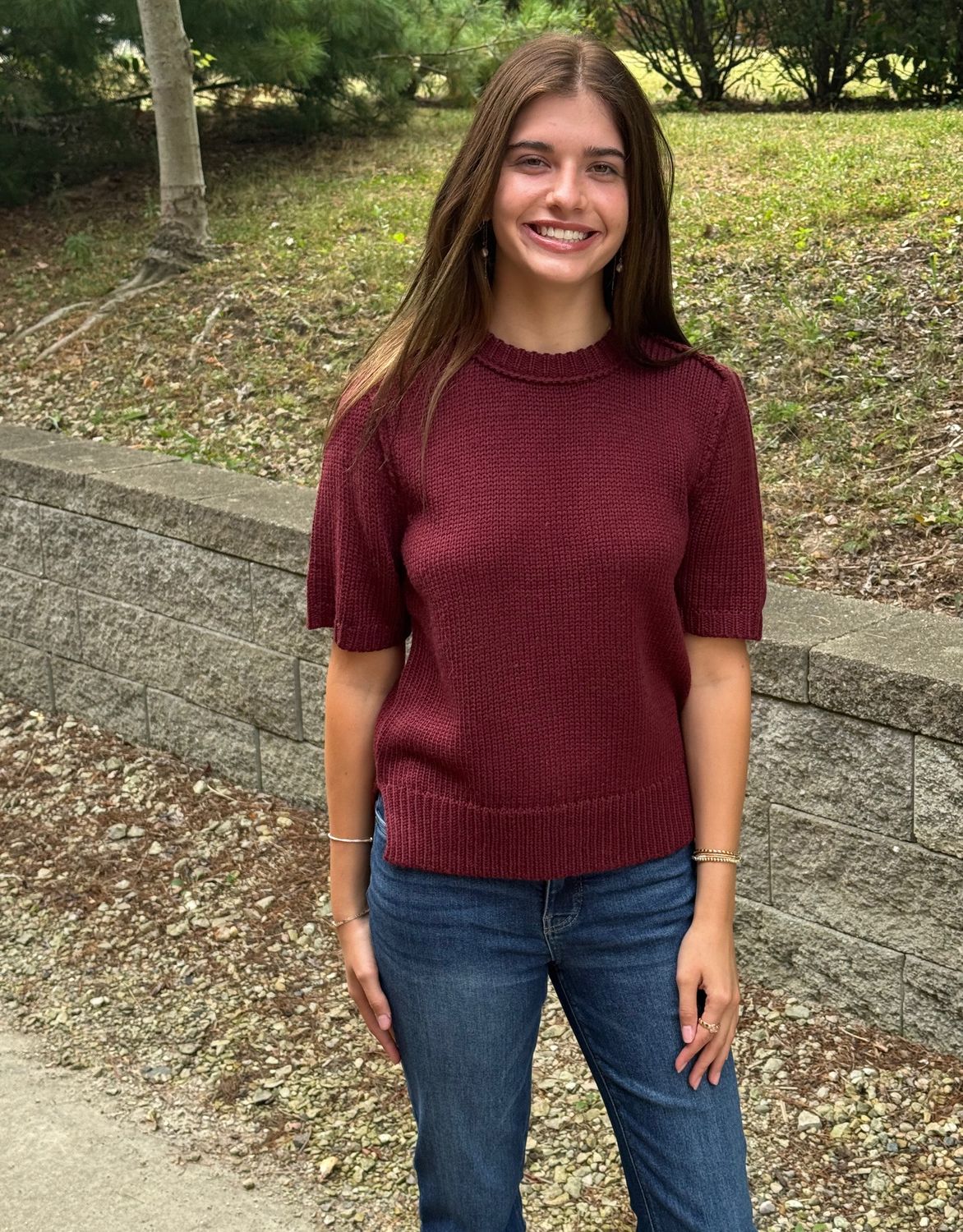 Tibetan Red Sabine Short Sleeve Sweater