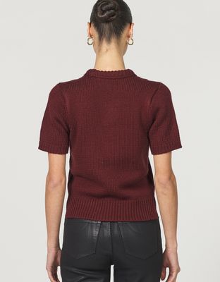 Tibetan Red Sabine Short Sleeve Sweater