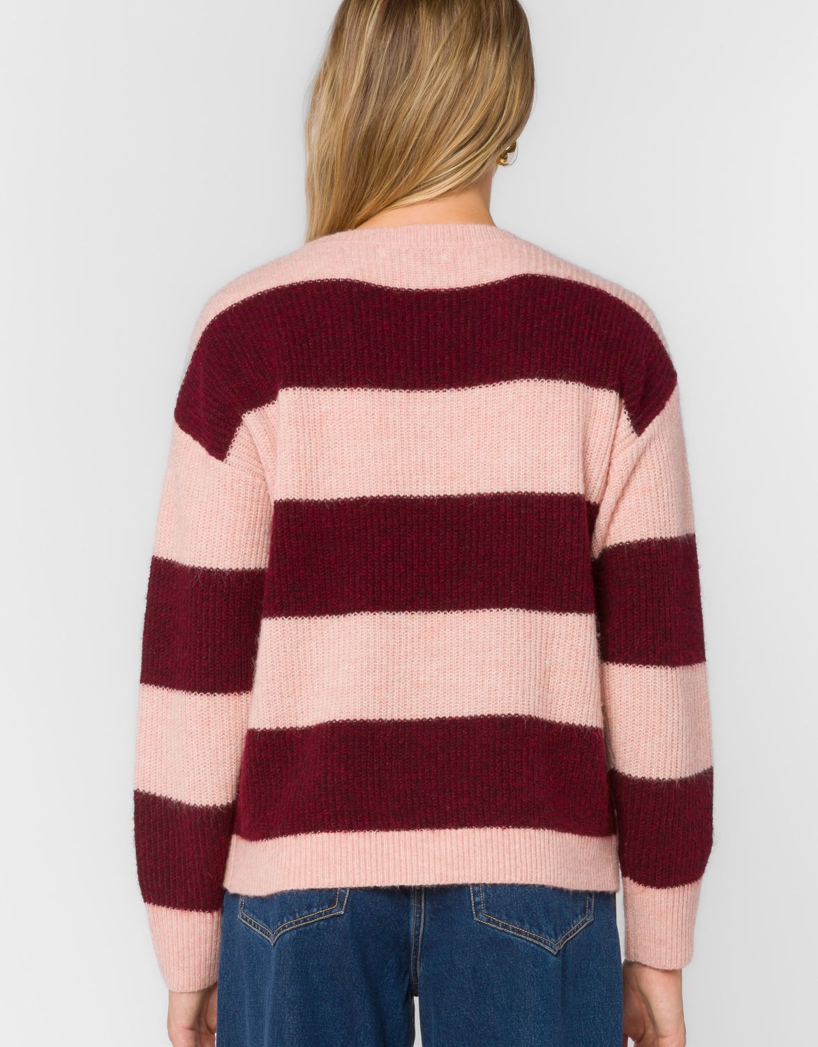 Cornell Bordeaux Stripe Sweater