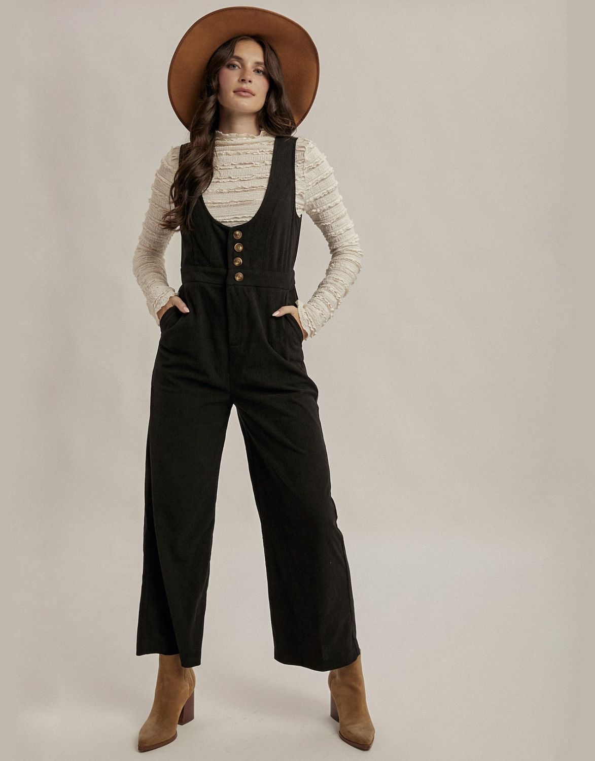 Black Corduroy Jumpsuit