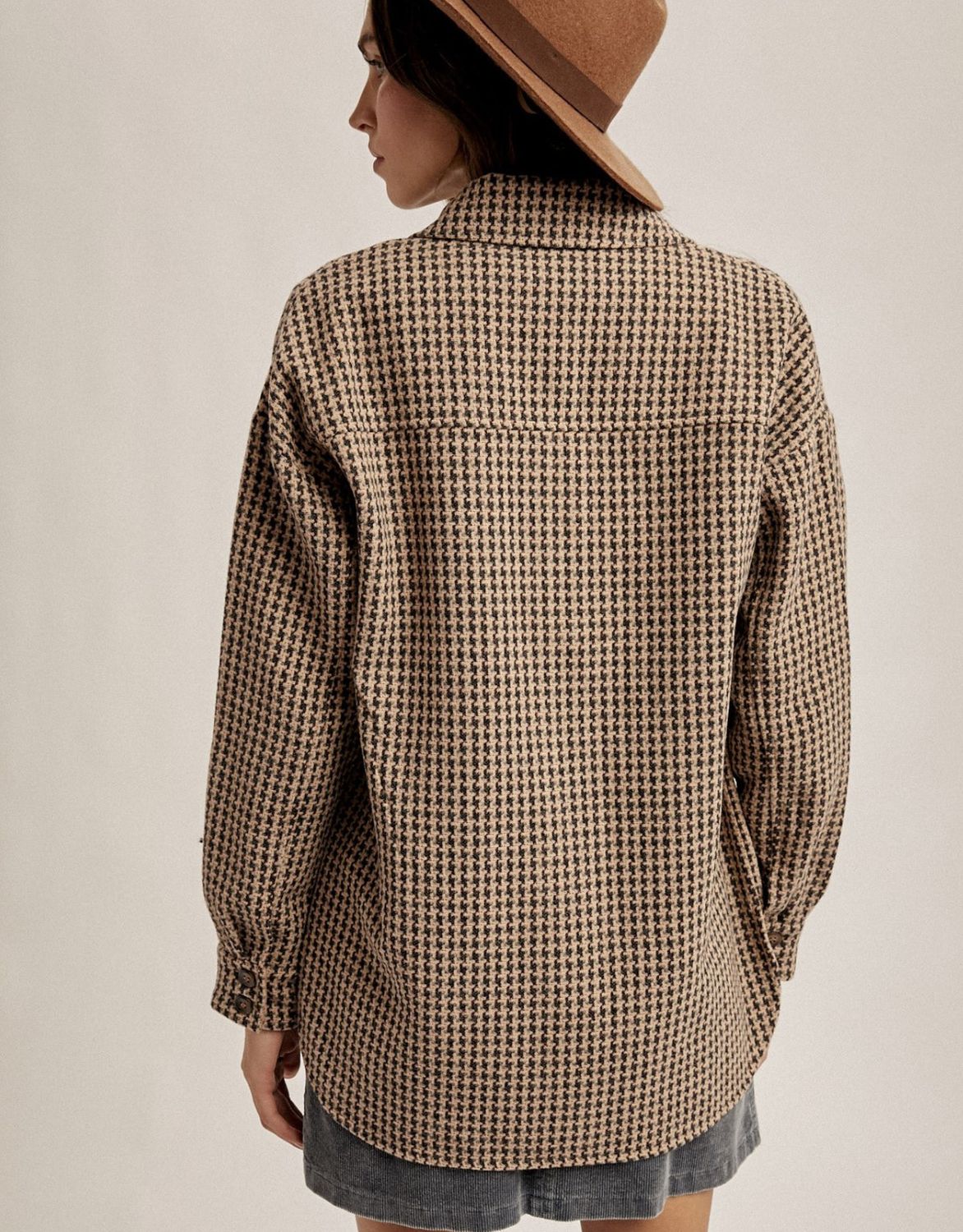 Houndstooth Button Down Shacket