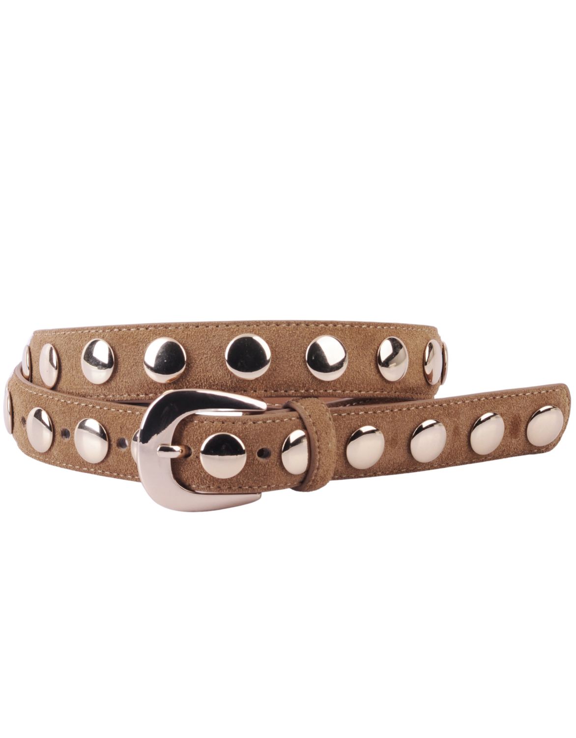 Suede Belt with Wide Studs