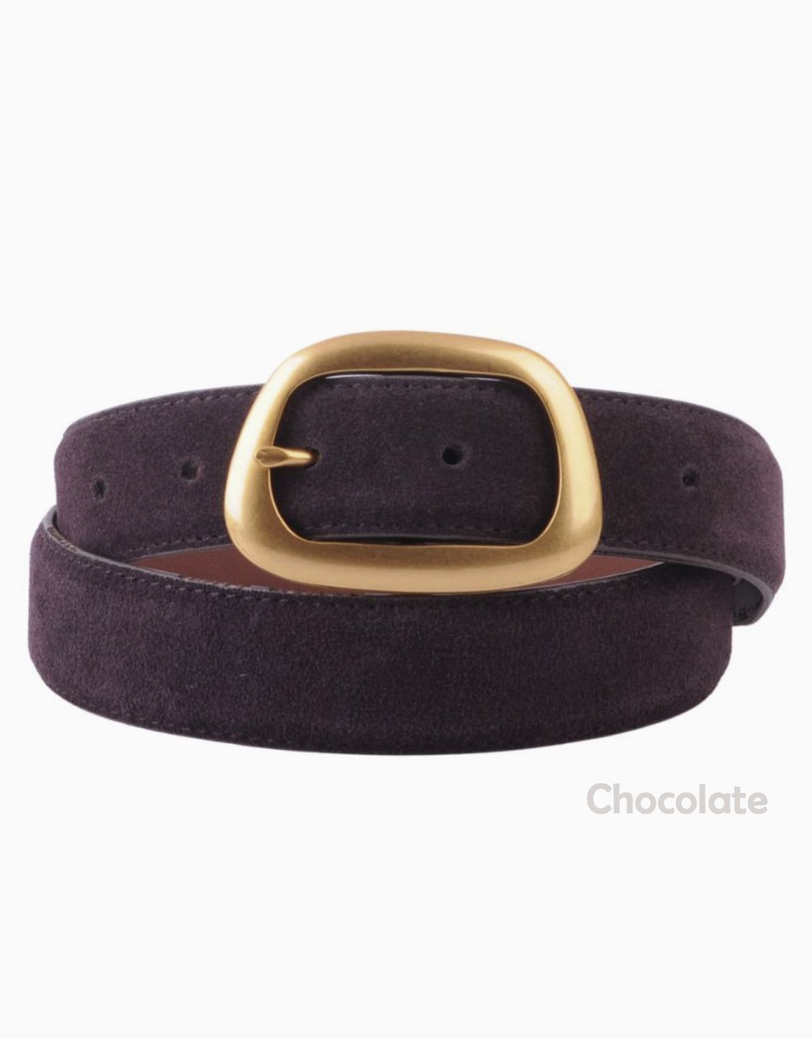 Suede Belt with Asymmetrical Buckle