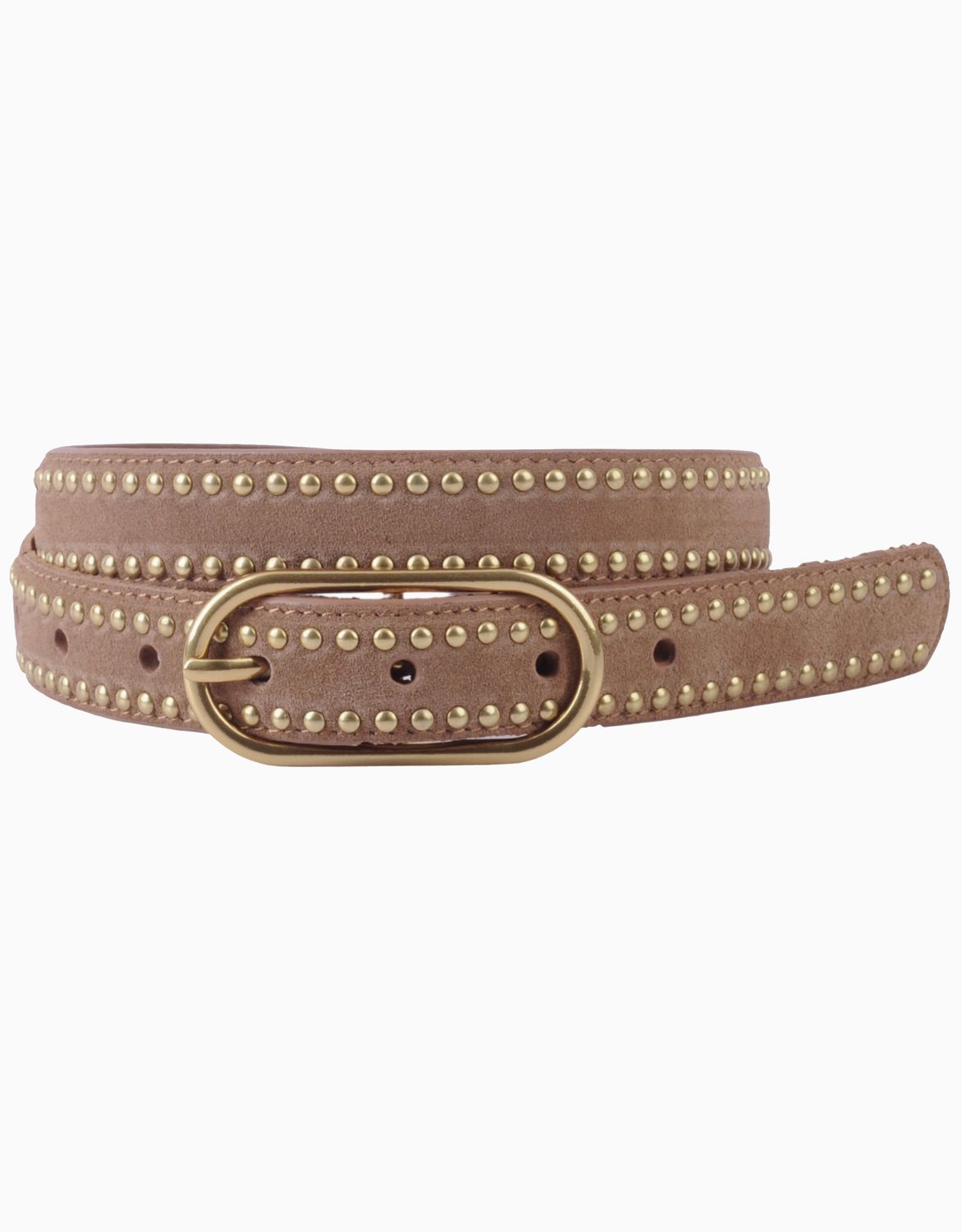 Taupe Stud Lined Suede Belt