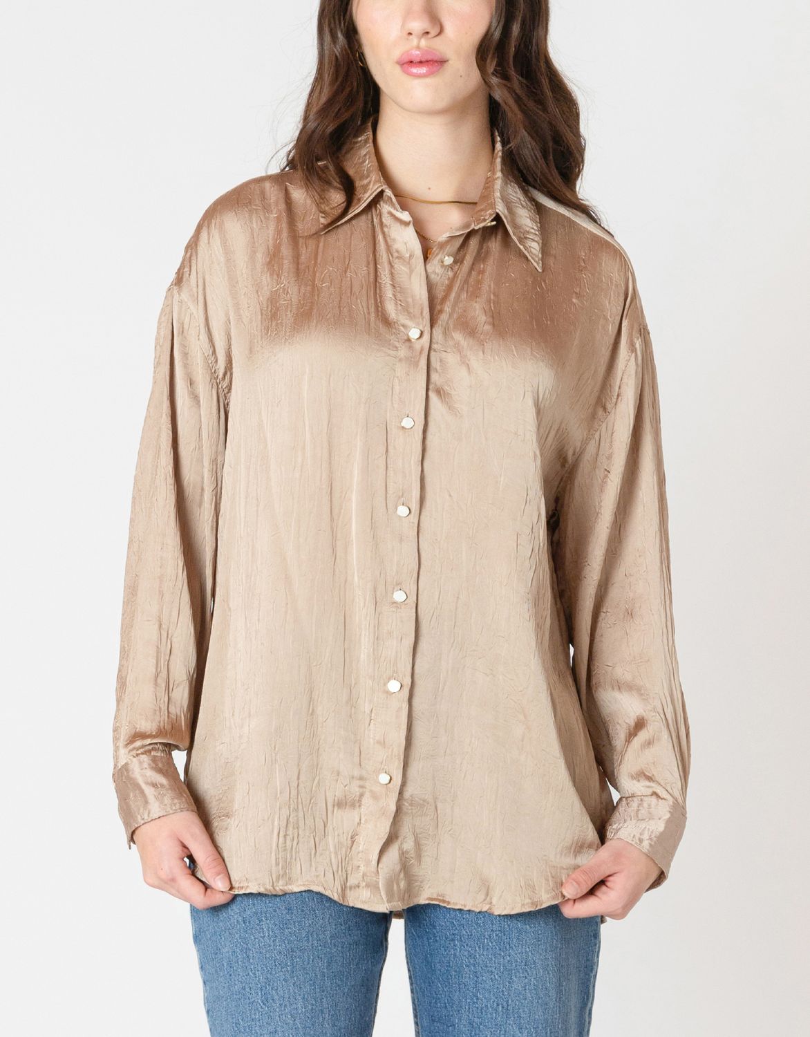Champagne Satin Blouse