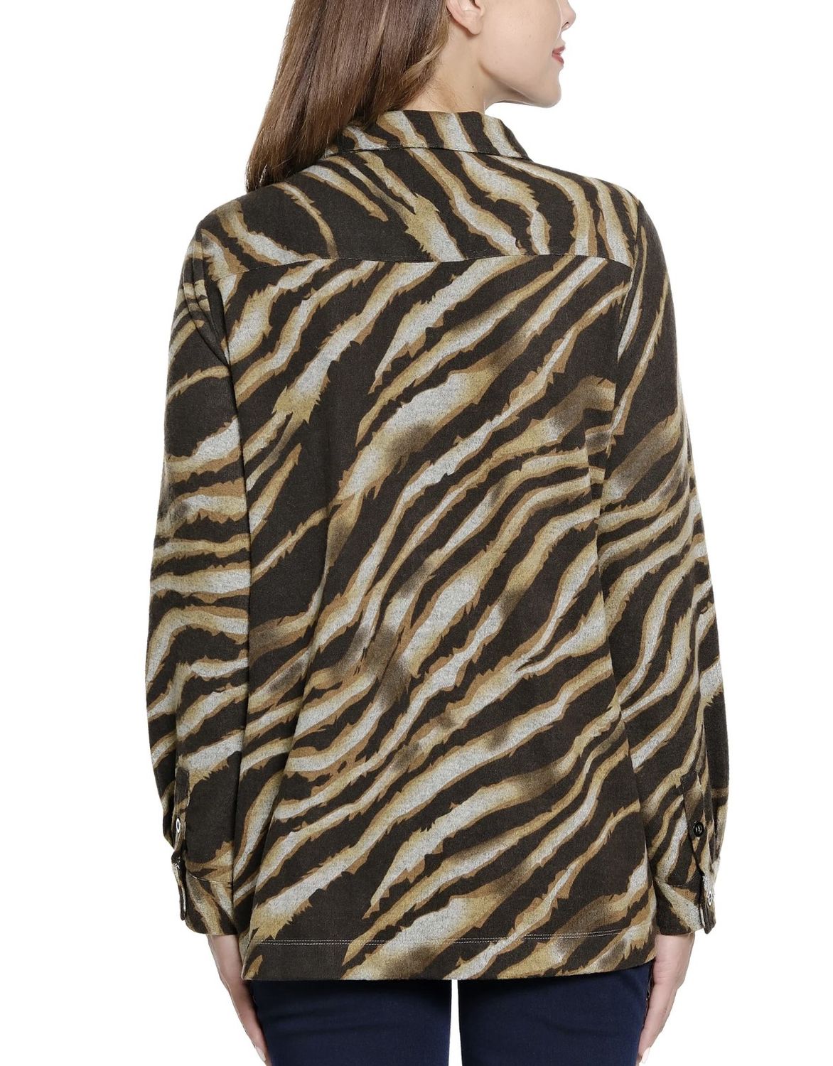 Zebra Print Front Zip Top